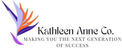 Kathleen Anne Co. Long form Logo with Bird of Paradice and Motto "Making you the next generation of success"